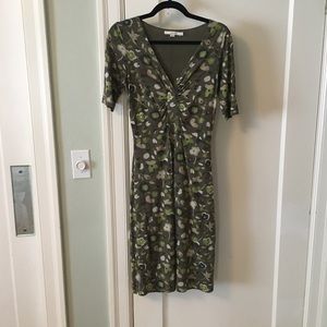 Green floral print dress